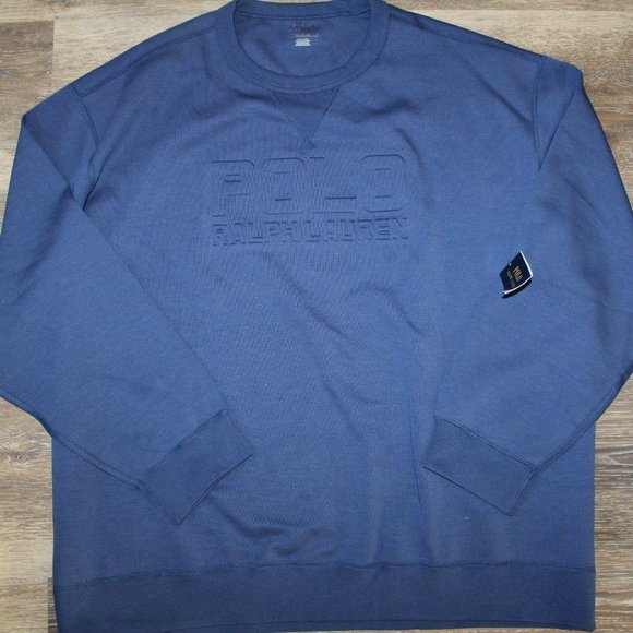 NWT POLO RALPH LAUREN MEN'S CREW NECK FLEECE SWEATSHIRT NAVY BLUE $148 - Picture 6 of 6